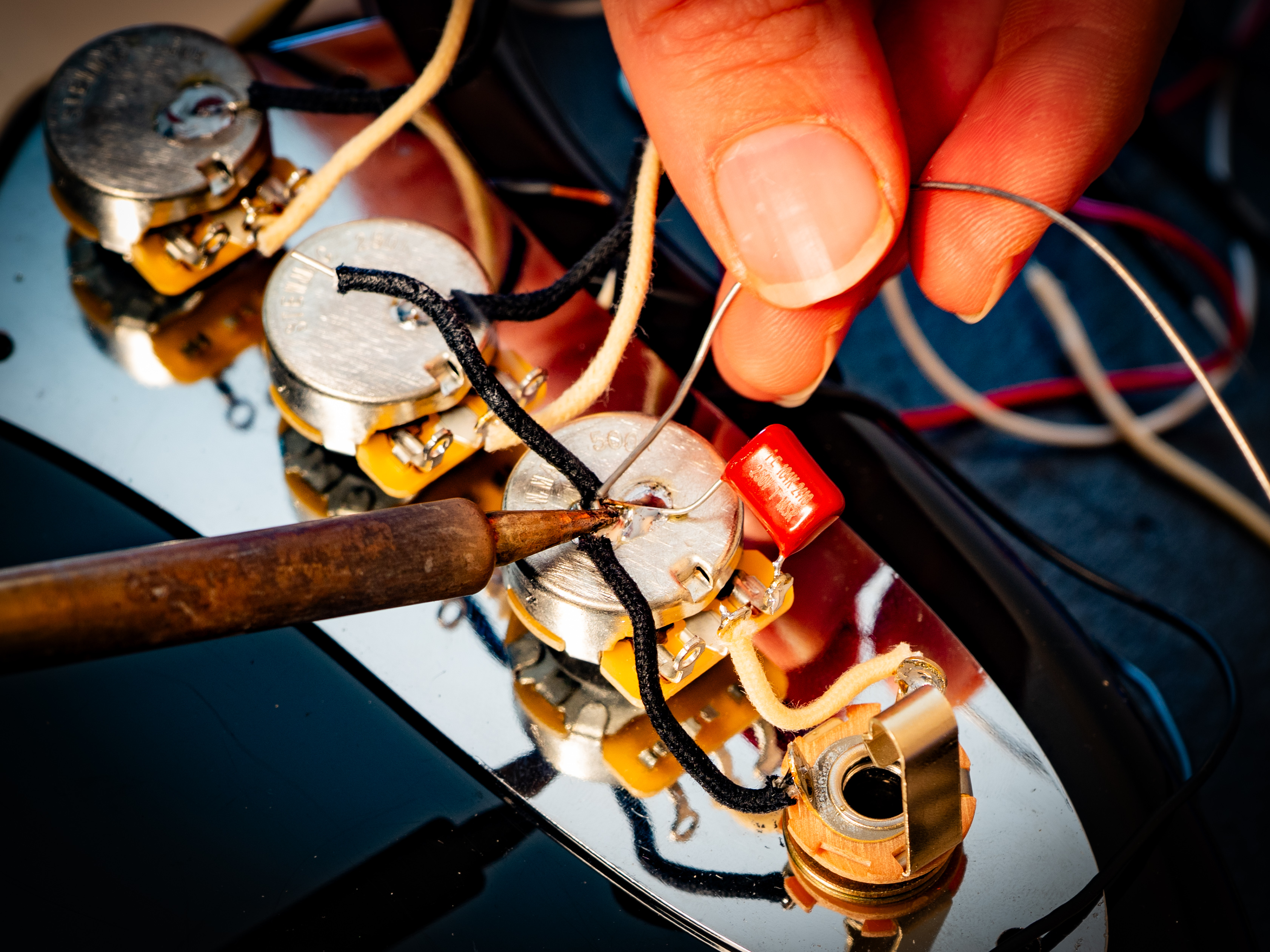 Guitar electronics repair and wiring work